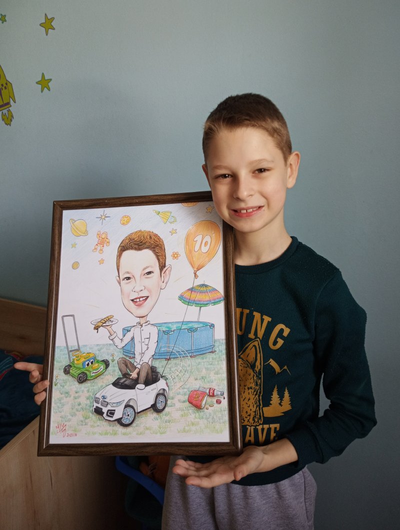 Rođendanska karikatura - Izidor, Painting DJUKAN ~ CARICATURES