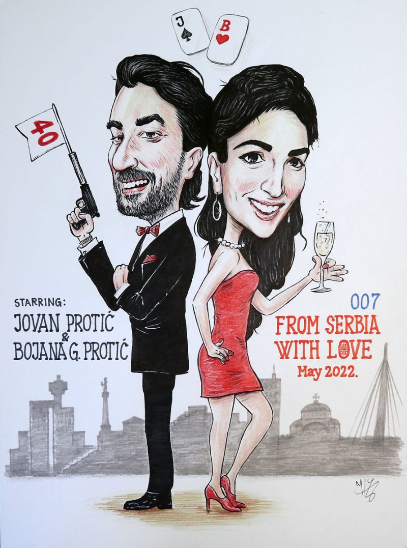 caricature `Bond 007`, Drawing DJUKAN ~ CARICATURES