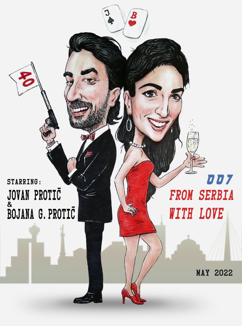 caricature `Bond 007`, Drawing DJUKAN ~ CARICATURES