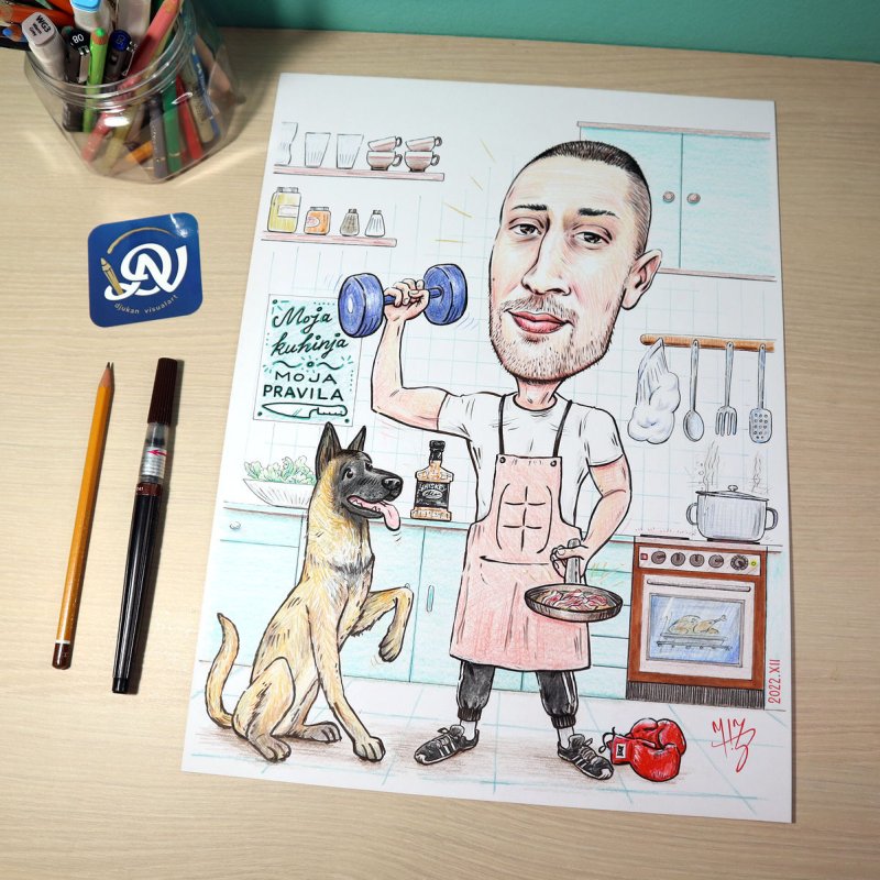 Kuvar &amp; bokser, Slika ĐUKAN ~ KARIKATURE