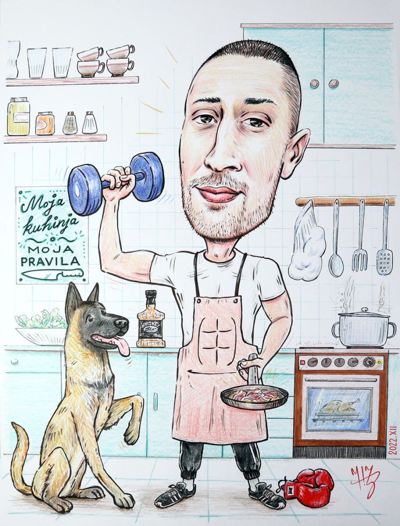 Kuvar &amp; bokser, Slika ĐUKAN ~ KARIKATURE