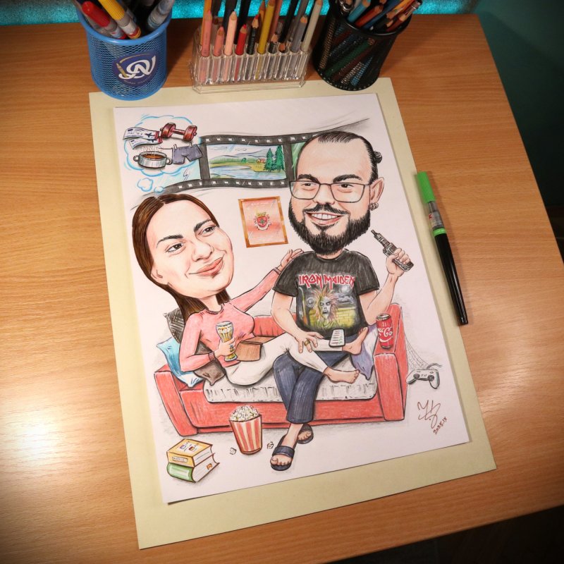 CHILL TIME - PORTRAIT CARICATURE, Painting DJUKAN ~ CARICATURES