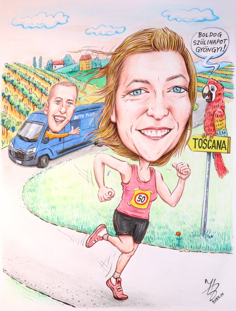 DJENDJI MARATONKA - PORTRET KARIKATURA, Slika ĐUKAN ~ KARIKATURE
