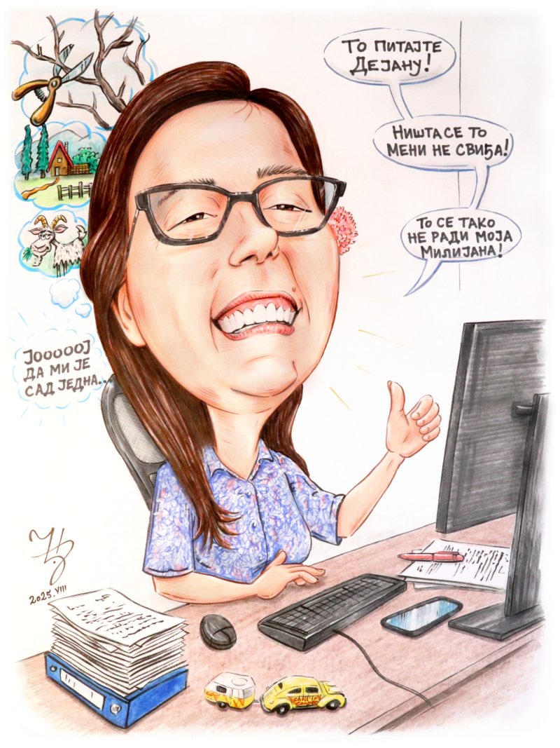 COLLEAGUE DUSICA - PORTRAIT CARICATURE, Painting DJUKAN ~ CARICATURES