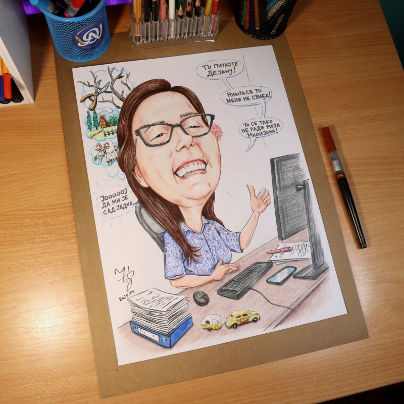 COLLEAGUE DUSICA - PORTRAIT CARICATURE, Painting DJUKAN ~ CARICATURES