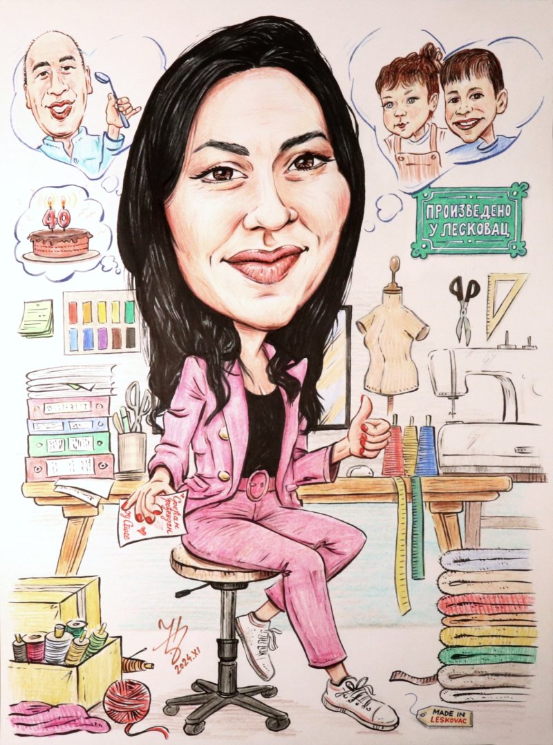 IVANINA SIVACKA RADNJA - PORTRET KARIKATURA, Slika ĐUKAN ~ KARIKATURE