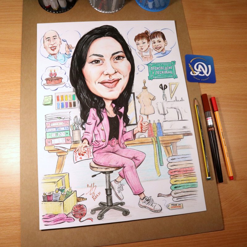 IVANINA SIVACKA RADNJA - PORTRET KARIKATURA, Slika ĐUKAN ~ KARIKATURE