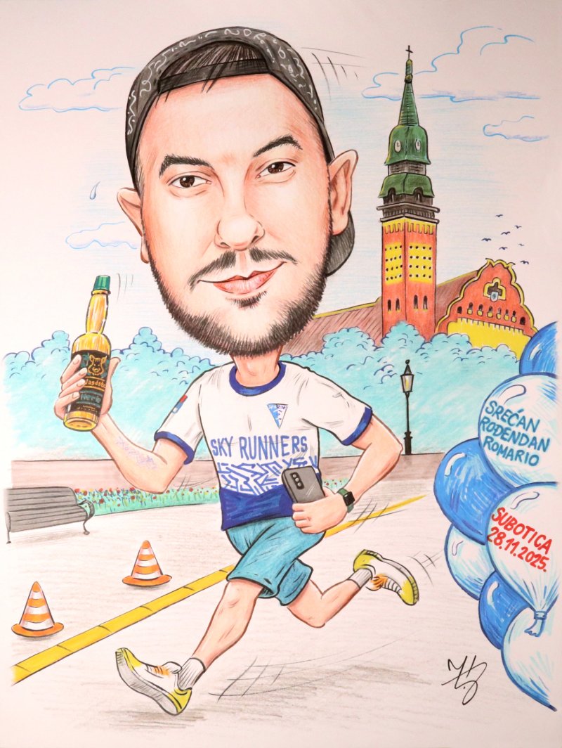 HALF MARATHON RUNNER - PORTRAIT CARICATURE, Painting DJUKAN ~ CARICATURES