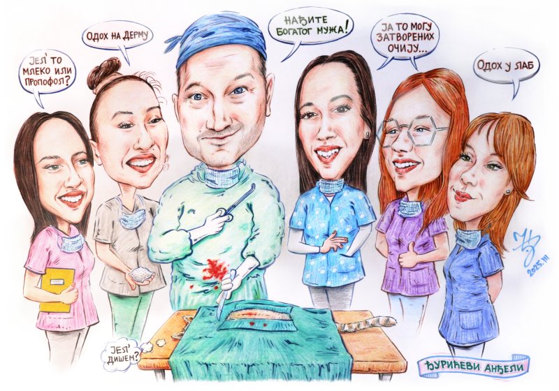 VETERINARI - PORTRET KARIKATURA, Slika ĐUKAN ~ KARIKATURE
