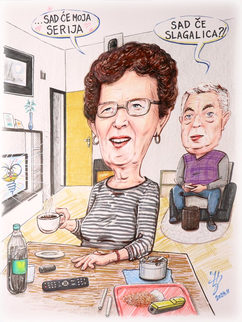 GRANDMA &amp; GRANDPA - PORTRAIT CARICATURE, Painting DJUKAN ~ CARICATURES