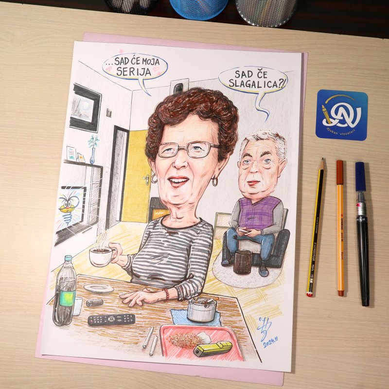 GRANDMA &amp; GRANDPA - PORTRAIT CARICATURE, Painting DJUKAN ~ CARICATURES