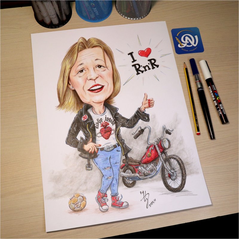 MRS BARBARA ROCK STYLE - PORTRAIT CARICATURE, Painting DJUKAN ~ CARICATURES