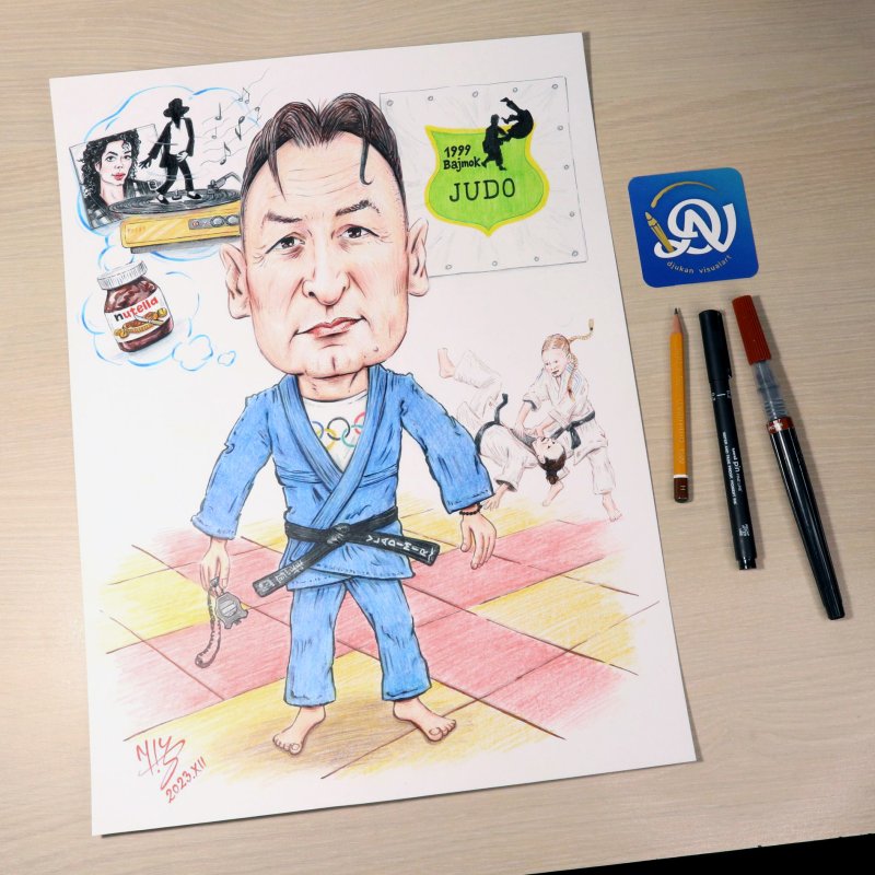 DZUDO TRENER - PORTRET KARIKATURA, Slika ĐUKAN ~ KARIKATURE