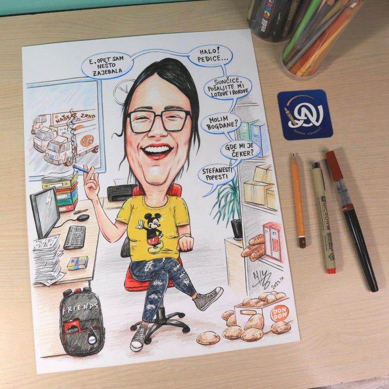 AT WORK - PORTRAIT CARICATURE, Painting DJUKAN ~ CARICATURES