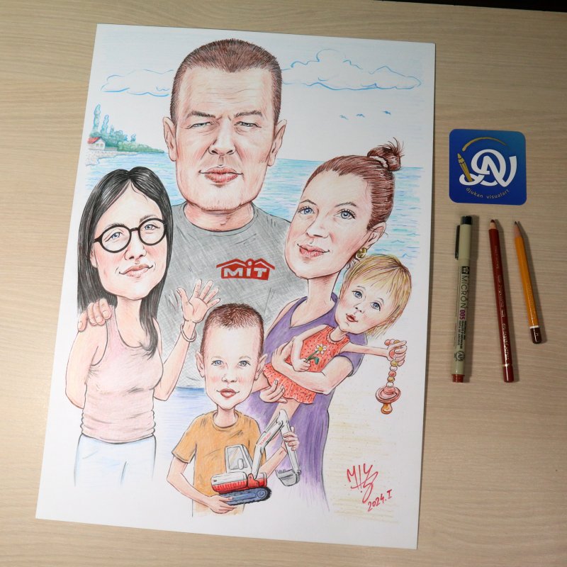 FAMILY CARICATURE, Painting DJUKAN ~ CARICATURES