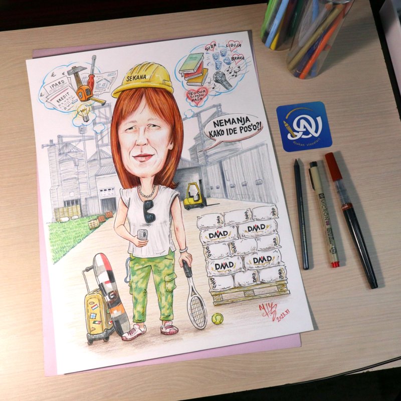 GĐA DRAGANA - PORTRET KARIKATURA, Slika ĐUKAN ~ KARIKATURE
