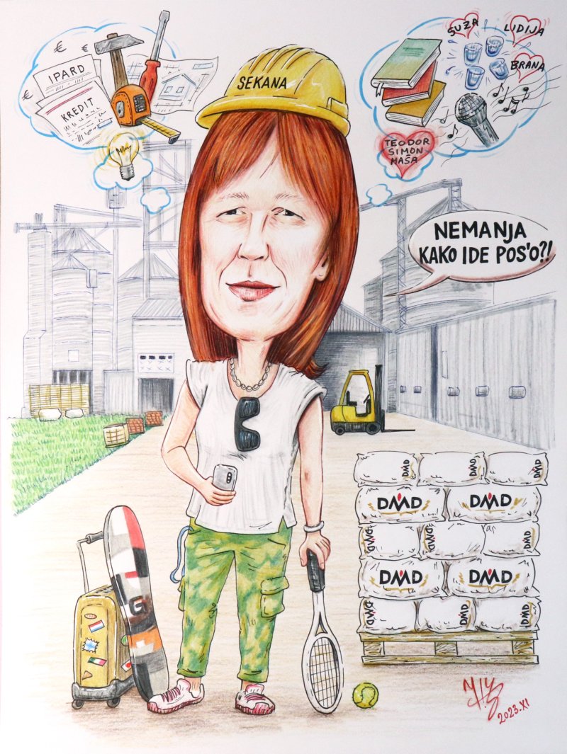 GĐA DRAGANA - PORTRET KARIKATURA, Slika ĐUKAN ~ KARIKATURE