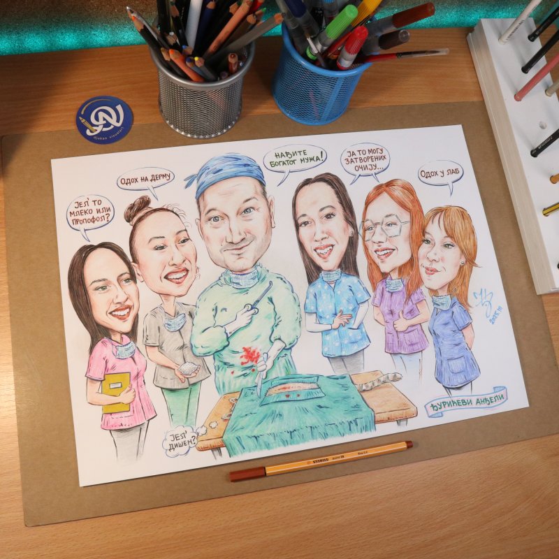 VETERINARI - PORTRET KARIKATURA, Slika ĐUKAN ~ KARIKATURE