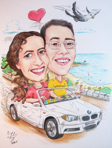 TRIP TO BARCELONA - CARICATURE PORTRAIT