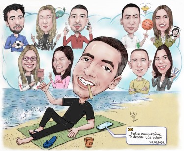 FOR A COLLEAGUES BIRTHDAY - CARICATURE PORTRAIT