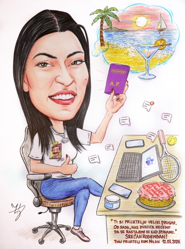 NAJBOLJA DRUGARICA - PORTRET KARIKATURA