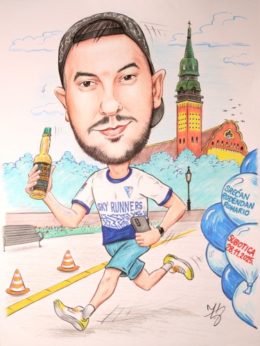 HALF MARATHON RUNNER - PORTRAIT CARICATURE