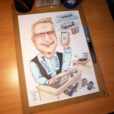 DIREKTOR - PORTRET KARIKATURA, Slika ĐUKAN ~ KARIKATURE