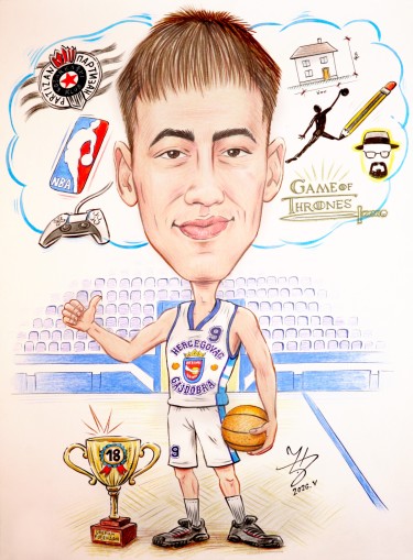 KOŠARKAŠ - PORTRET KARIKATURA
