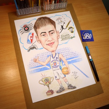 KOŠARKAŠ - PORTRET KARIKATURA, Slika ĐUKAN ~ KARIKATURE