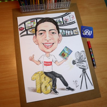 CREATIVE YOUNG MAN - PORTRAIT CARICATURE, Painting DJUKAN ~ CARICATURES