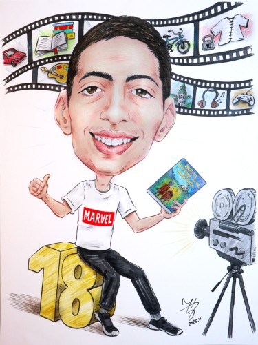 CREATIVE YOUNG MAN - PORTRAIT CARICATURE