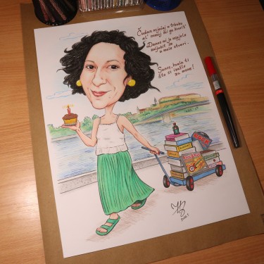 UČITELJICA NACA - PORTRET KARIKATURA, Slika ĐUKAN ~ KARIKATURE