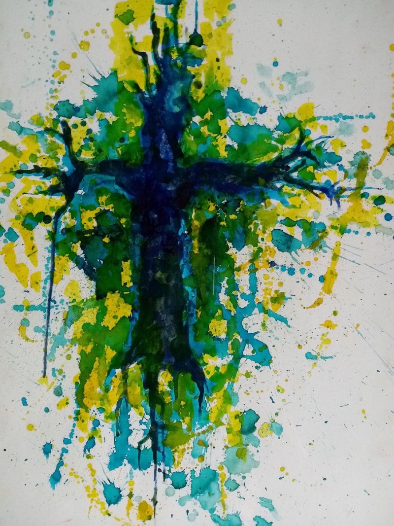 `Explosion in green`, Painting Krstić Jelena