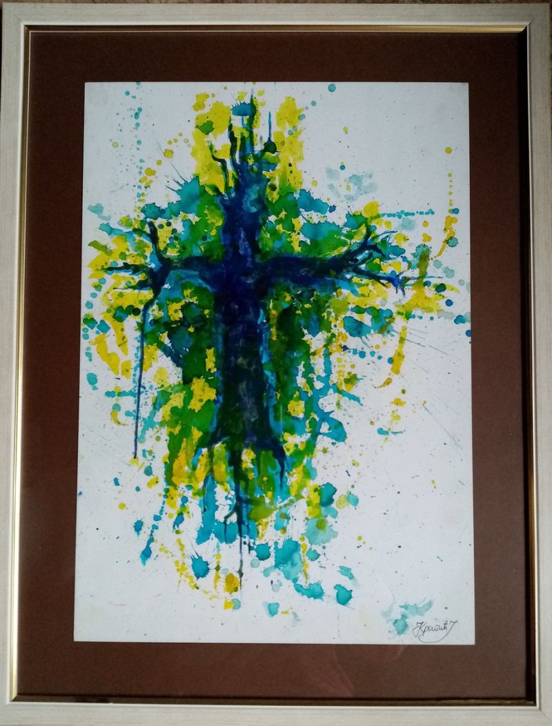 `Explosion in green`, Painting Krstić Jelena