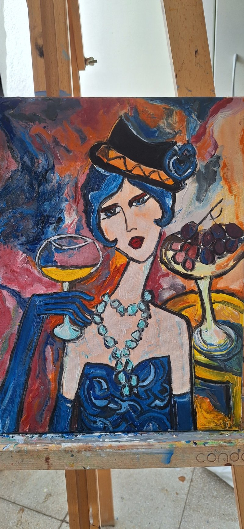 Lady with the blue glove, Painting ZazaRa