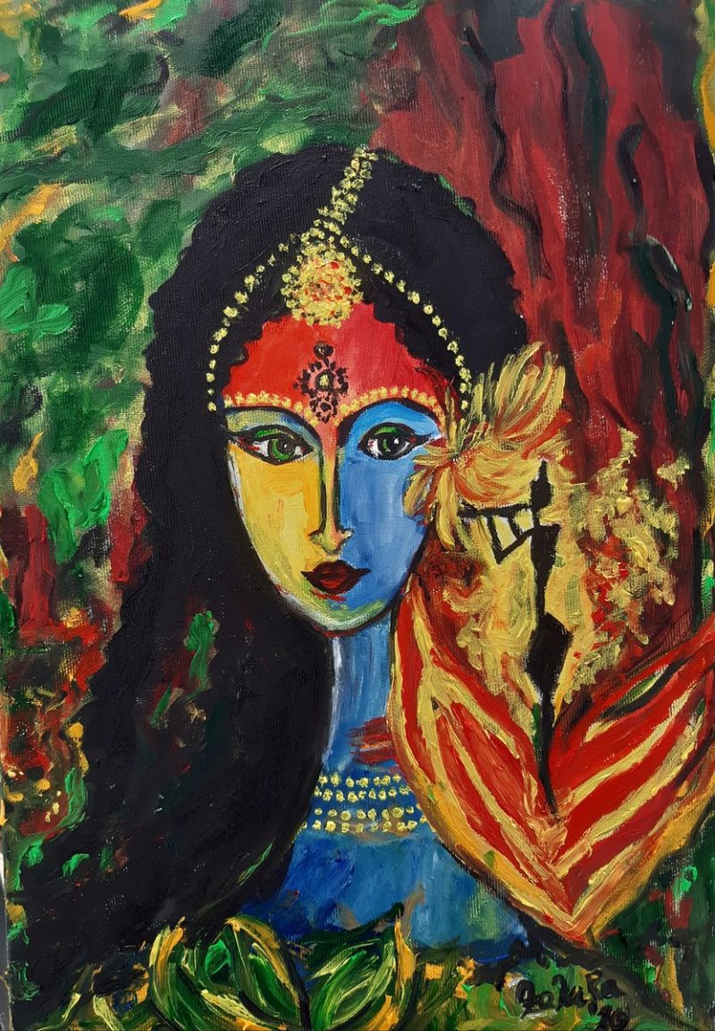 `Radha Ramana on my way`, Painting ZazaRa