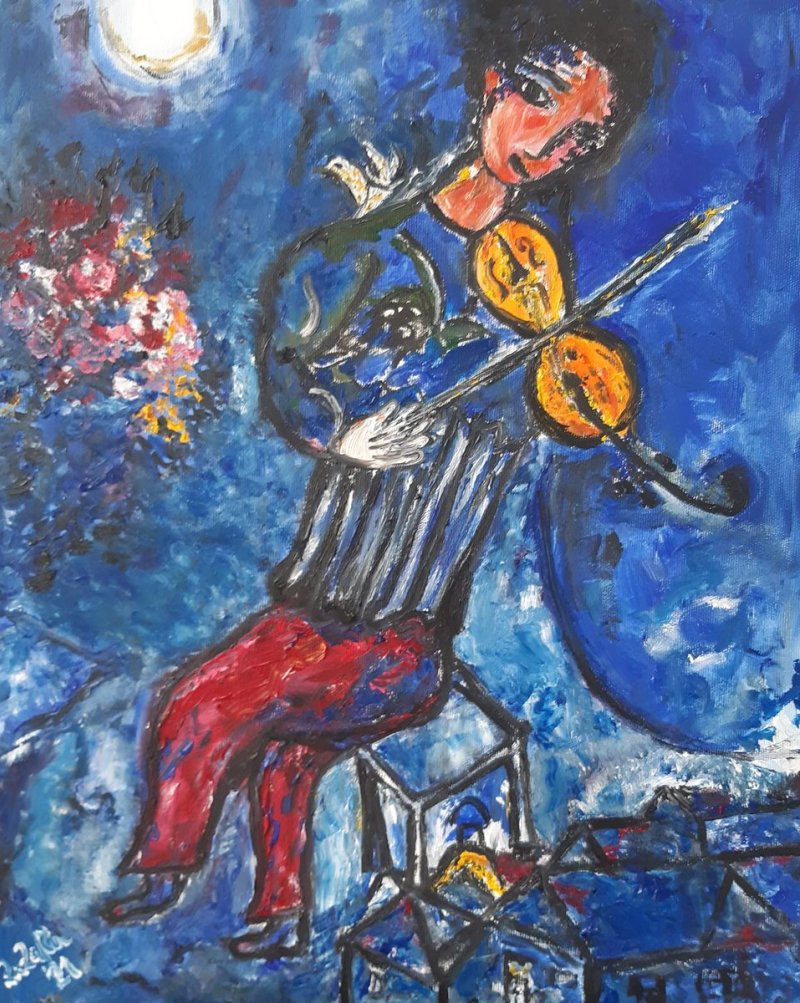 `Violinista na krovu`, Slika Rajic Zorica