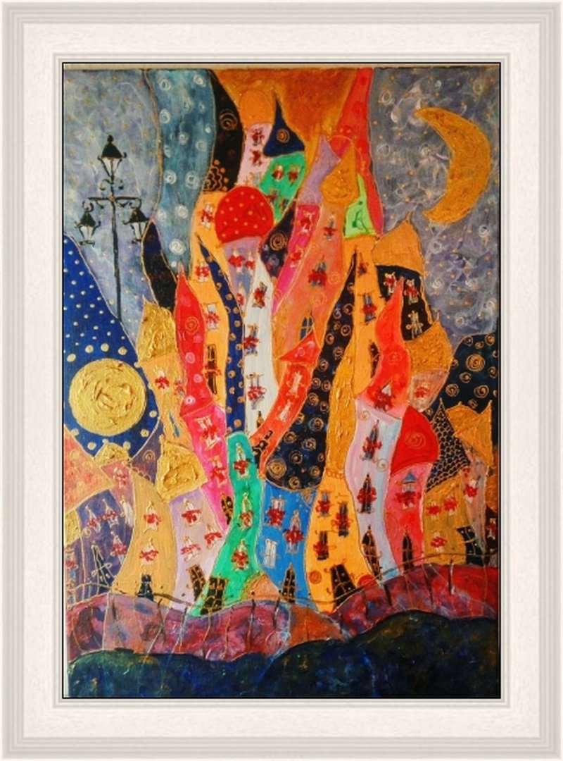Colorfull city, Painting Arielart