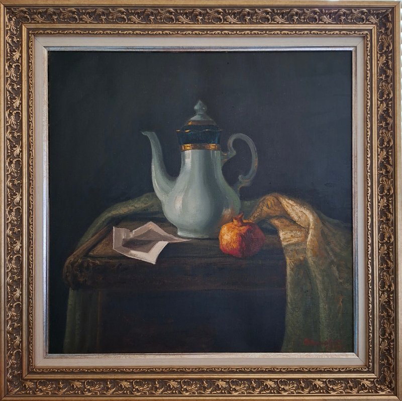 Still life with teapot, Painting Zeljko Ivanovic