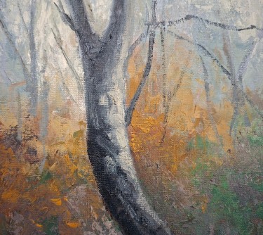 Birches, Painting Zeljko Ivanovic