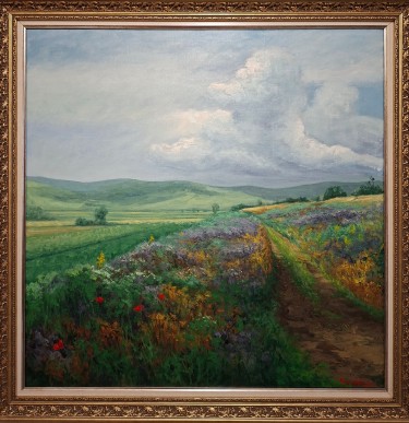Lavender field, Painting Zeljko Ivanovic