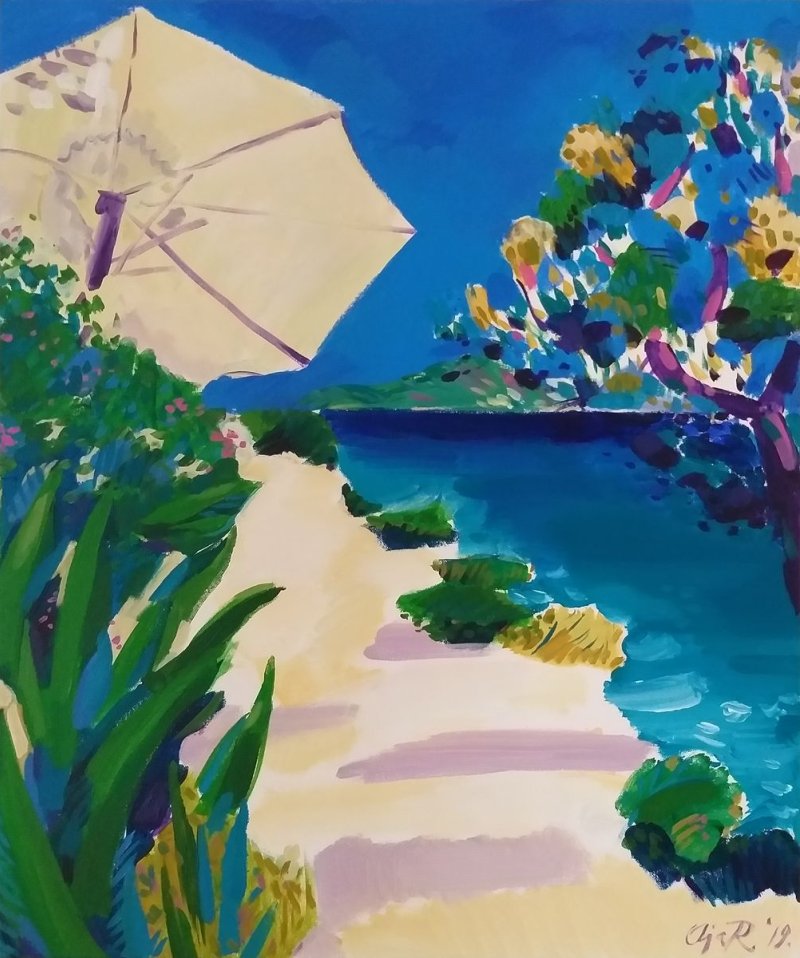 Dalmatian Seascape, Painting Ristić Olja