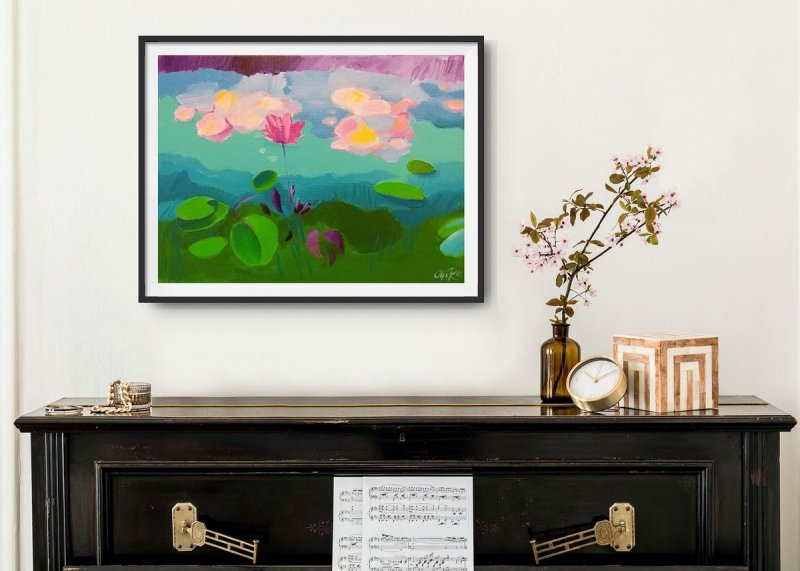 Water lilies, Painting Ristić Olja