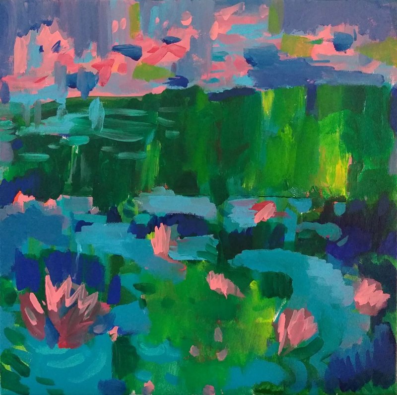 Water lilies, Painting Ristić Olja