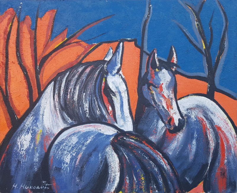 horses, Painting Nikolić Nikola
