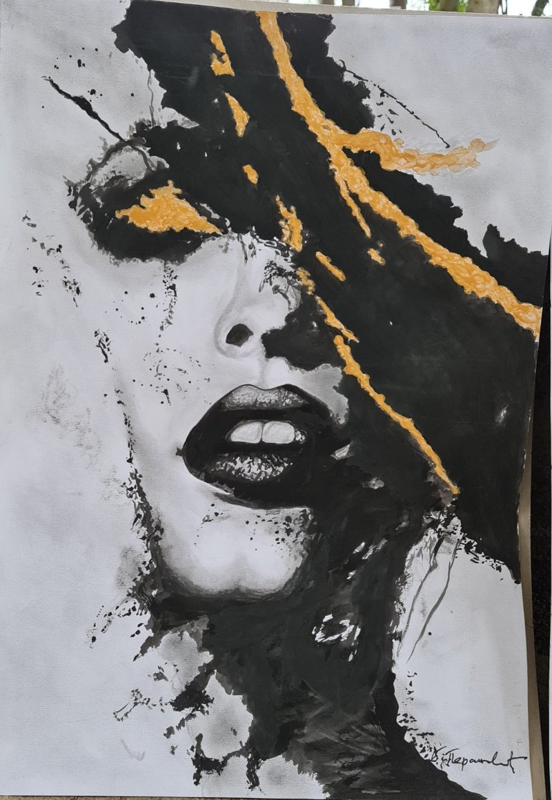 With gold, Drawing Peranovic Branislav