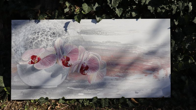 Orchid #28, Painting Zuzana Murenji Domonkos