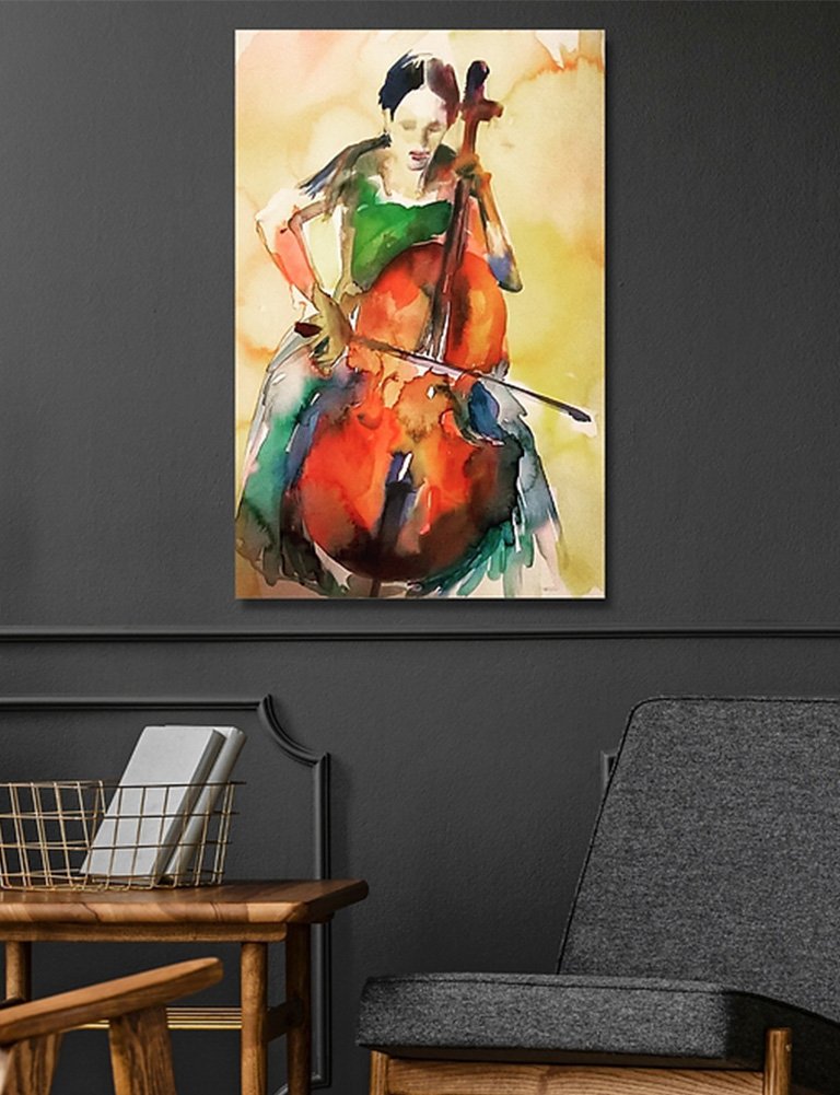 Violončelo, Slika Andjela Miloševic