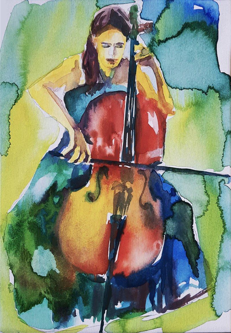 Cello, Painting Andjela Miloševic