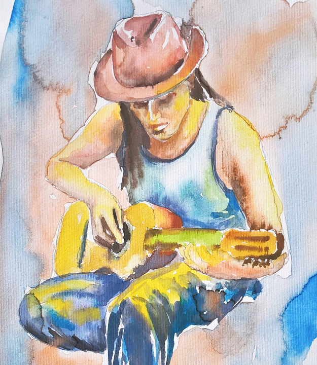 Guitar, Painting Andjela Miloševic